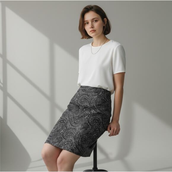 Michael Kors Paisley Mini Midi Skirt - Picture 1 of 6